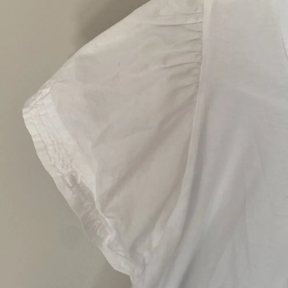 Old Navy White Puff Sleeve Women's Top Size Large.